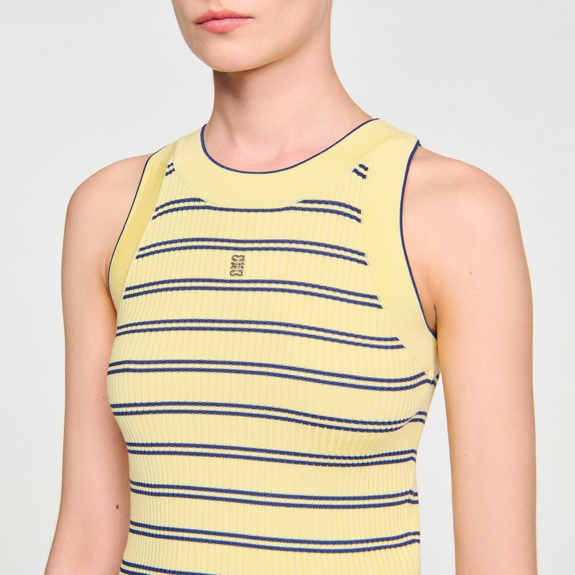 STRIPED KNIT VEST TOP - 3