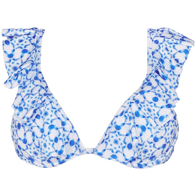 Women Ruffle Bikini Top Ikat Medusa - 1