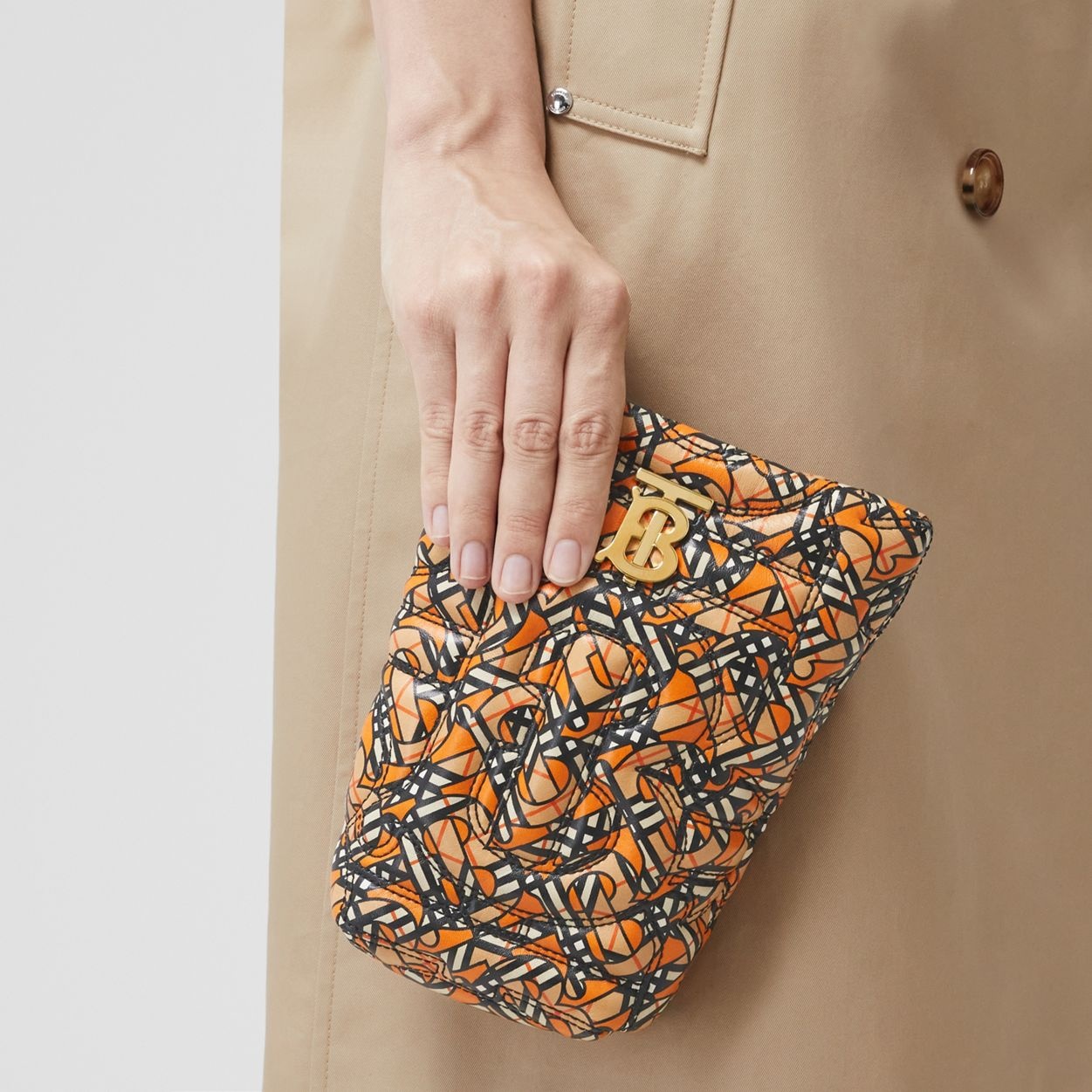Micro Quilted Monogram Print Lambskin Lola Bucket Bag 9