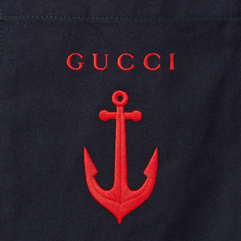 Oxford cotton shorts with embroidery 6