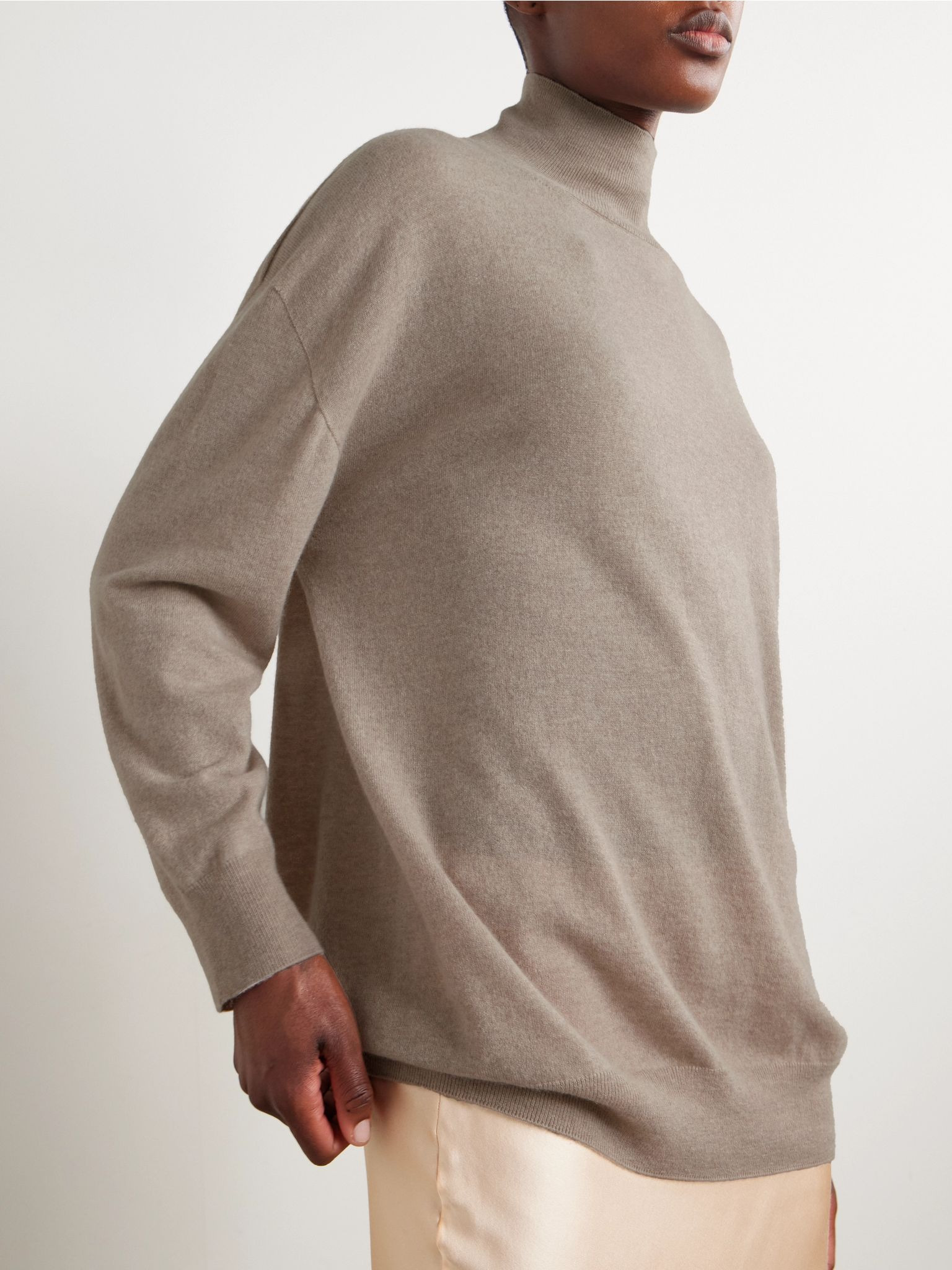 Jabari cashmere turtleneck sweater Beige - 3