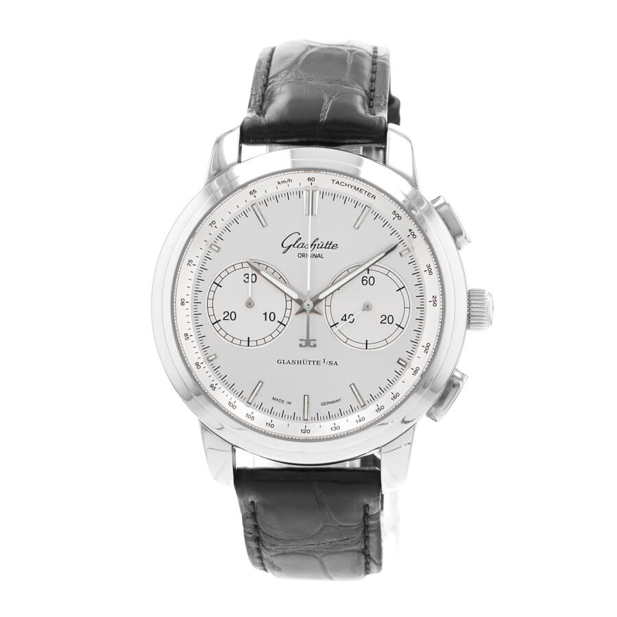Glashutte Original - Pre-owned Glashutte Original Senator Chronograph Xl Chronograph Silver Dial Men's Watch 1-39-34-21-4 - 4