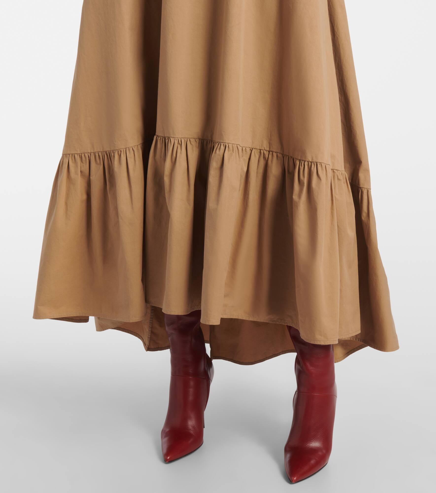 Strapless ruffled cotton maxi dress - 5