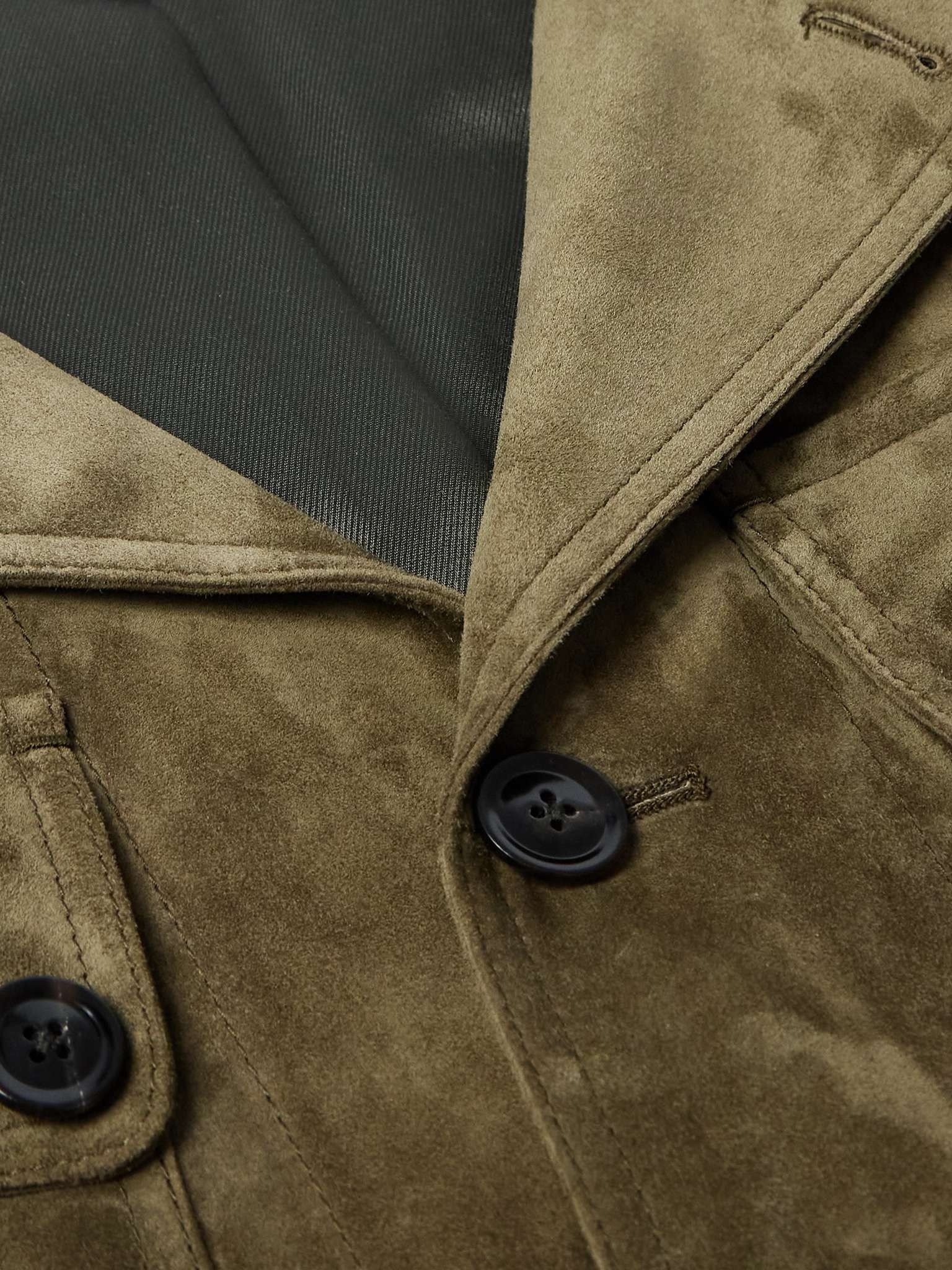 Leather-Trimmed Suede Field Jacket - 5