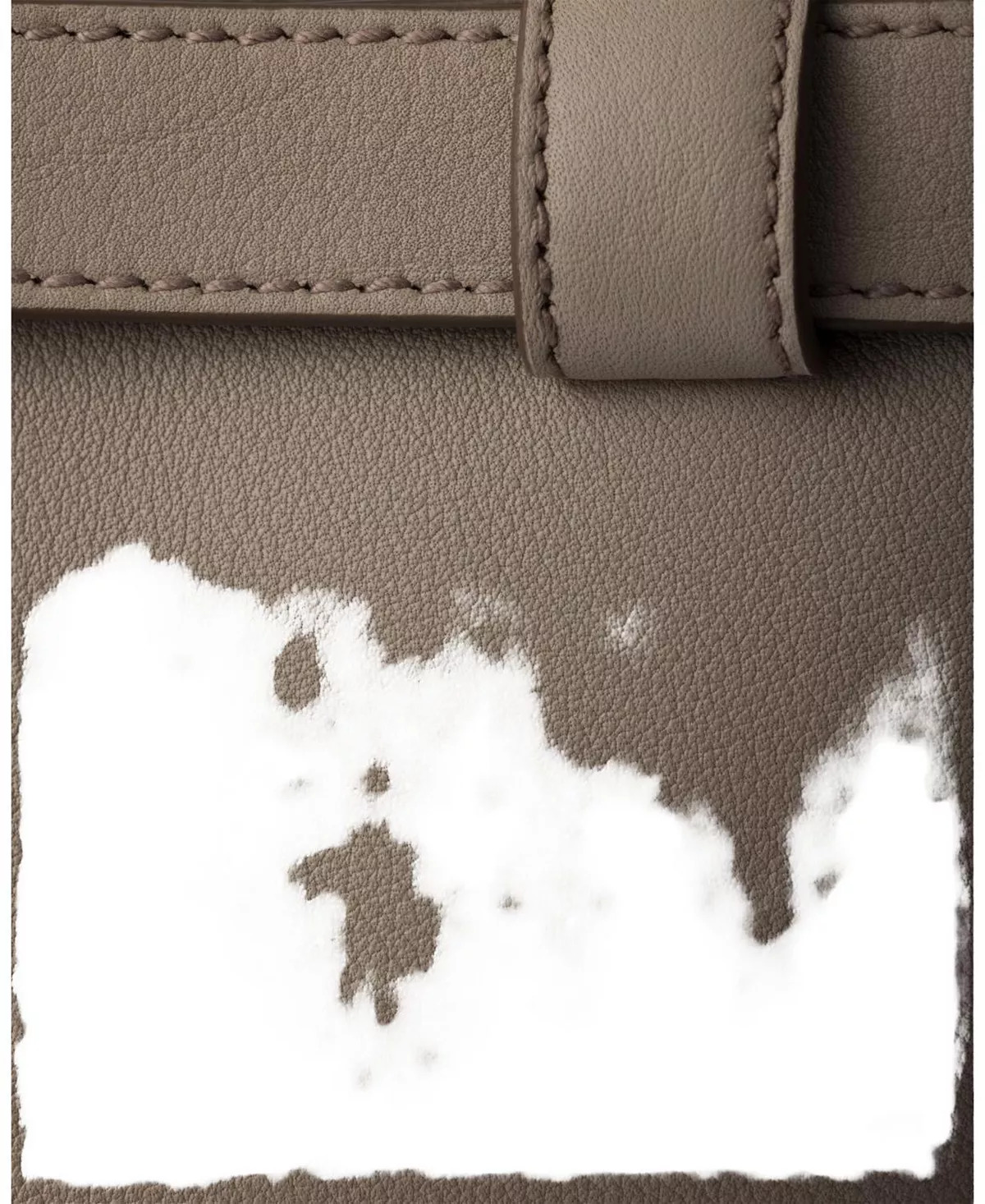 Buckle Medium Leather Handbag with Double Belt - 6