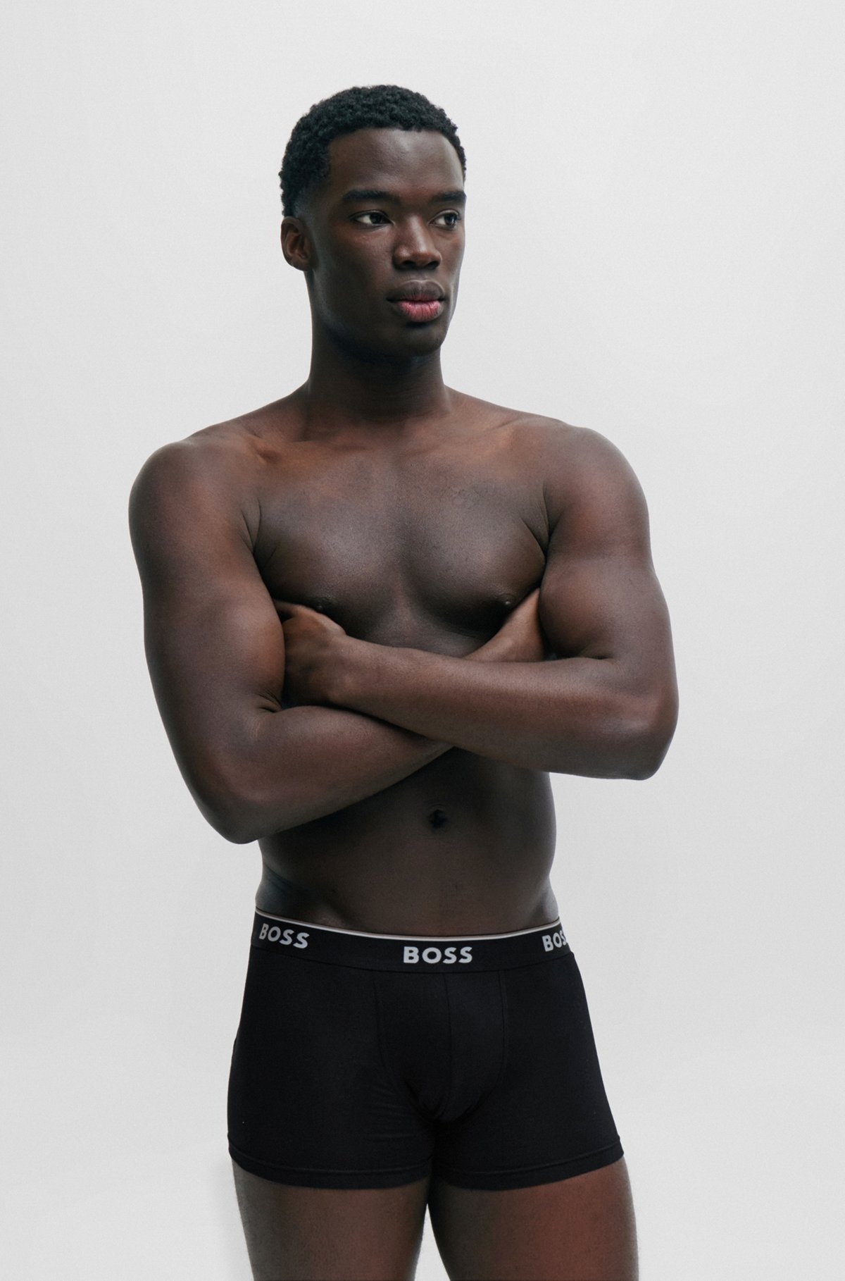 THREE-PACK OF STRETCH-COTTON TRUNKS WITH LOGO WAISTBANDS - 6