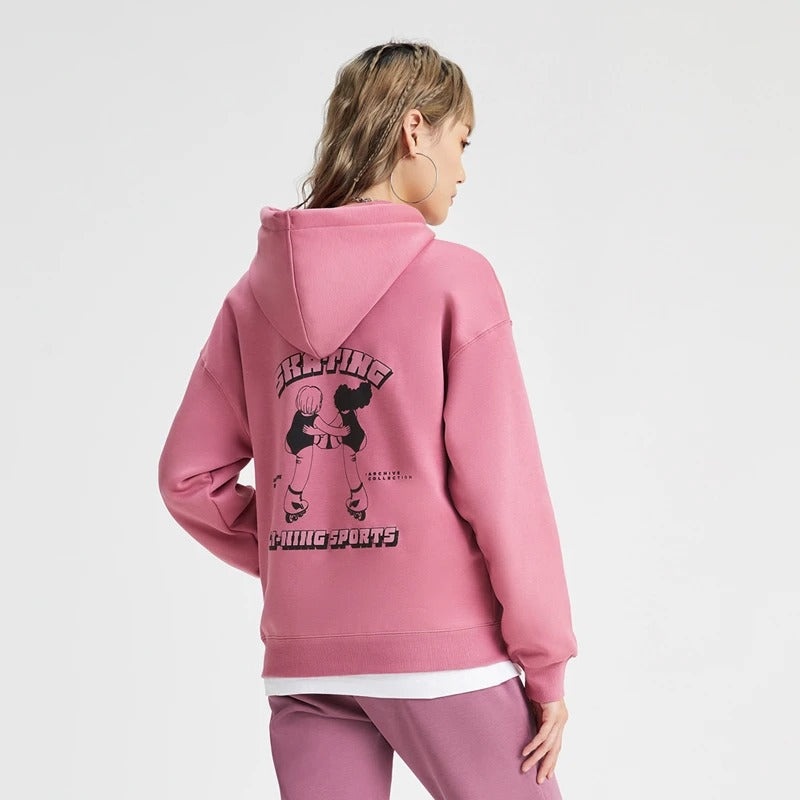 (WMNS) Li-Ning Skating Graphic Hoodie 'Pink' AWDR682-2 - 4