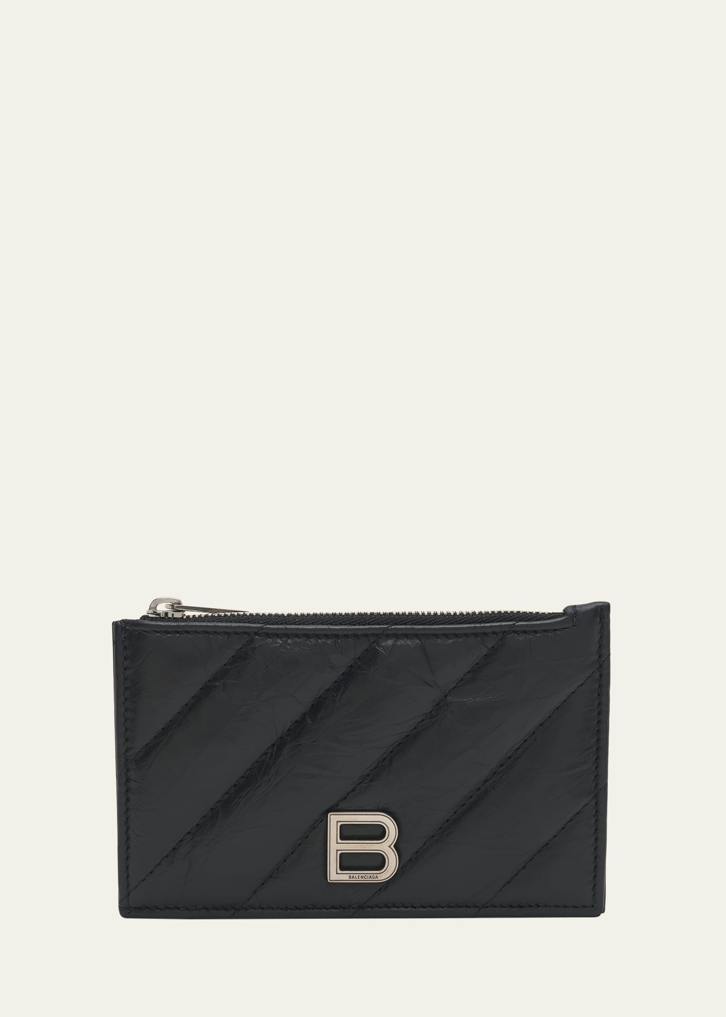 Crush Quilted Leather Card Holder - 1