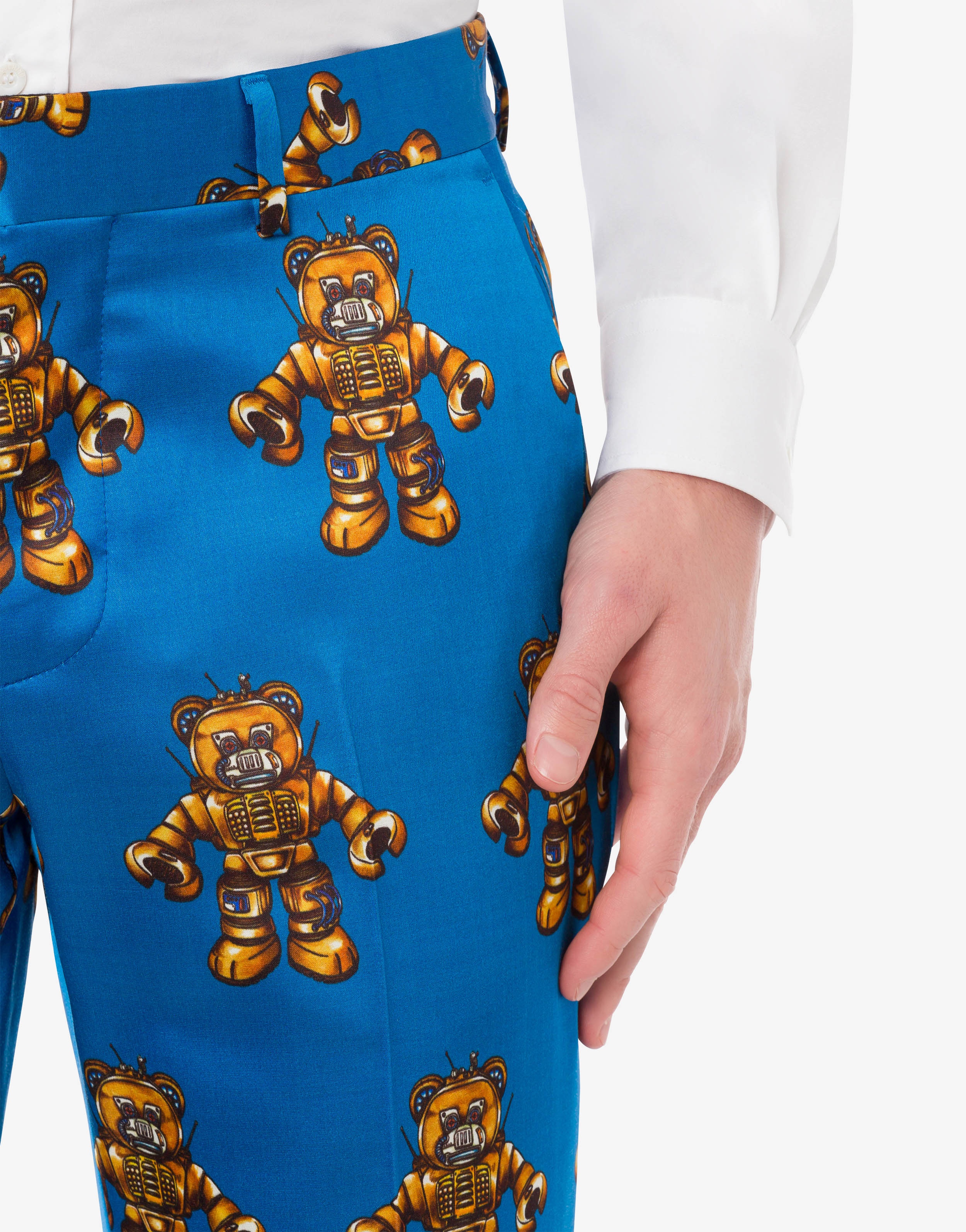 ROBOT BEAR VISCOSE AND WOOL TROUSERS - 4