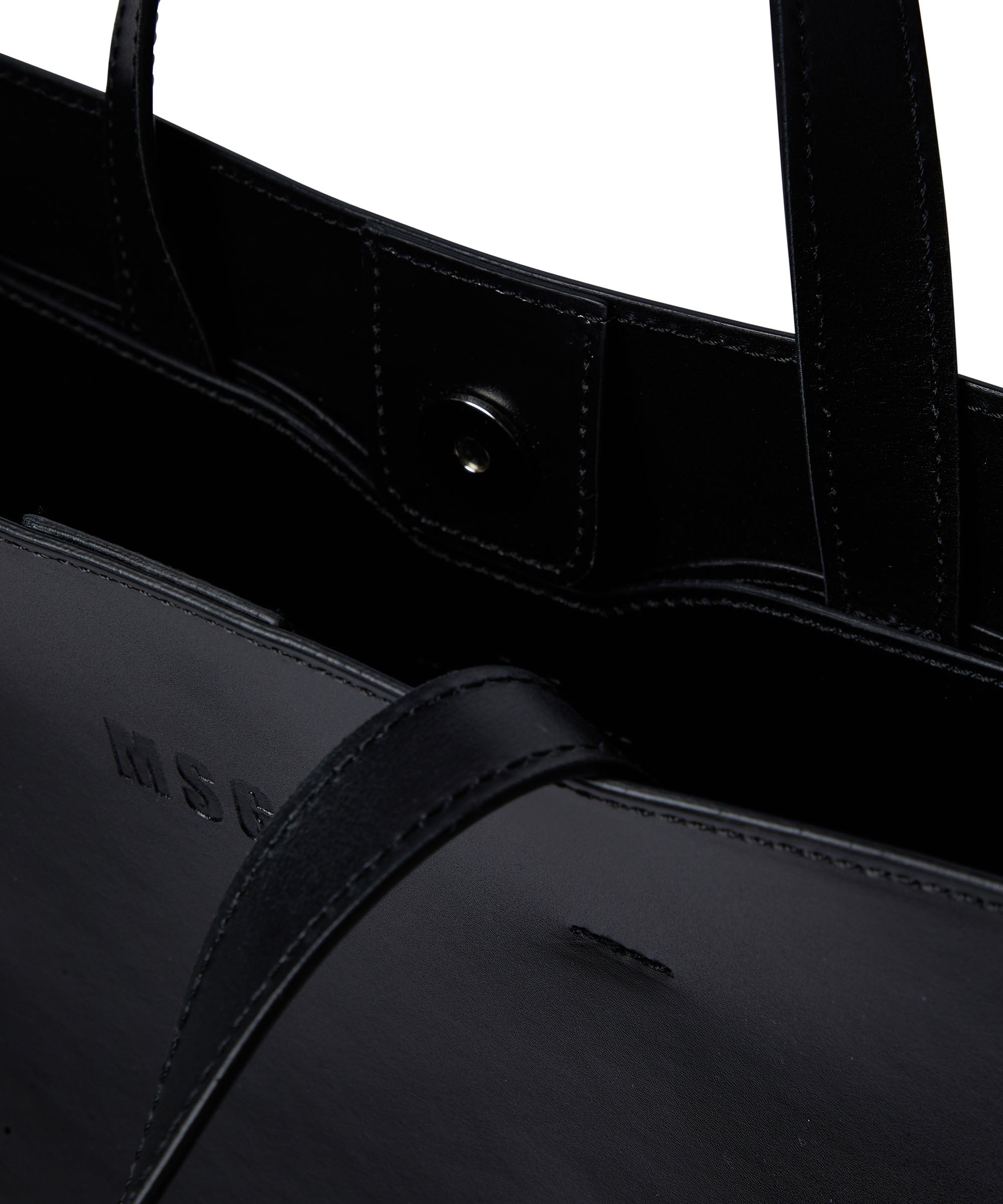 Faux leather tote bag with embossed micro logo - 4