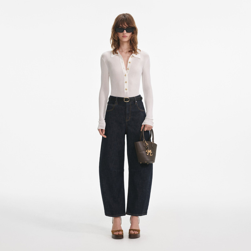 Indigo Barrel Leg Jeans - 1