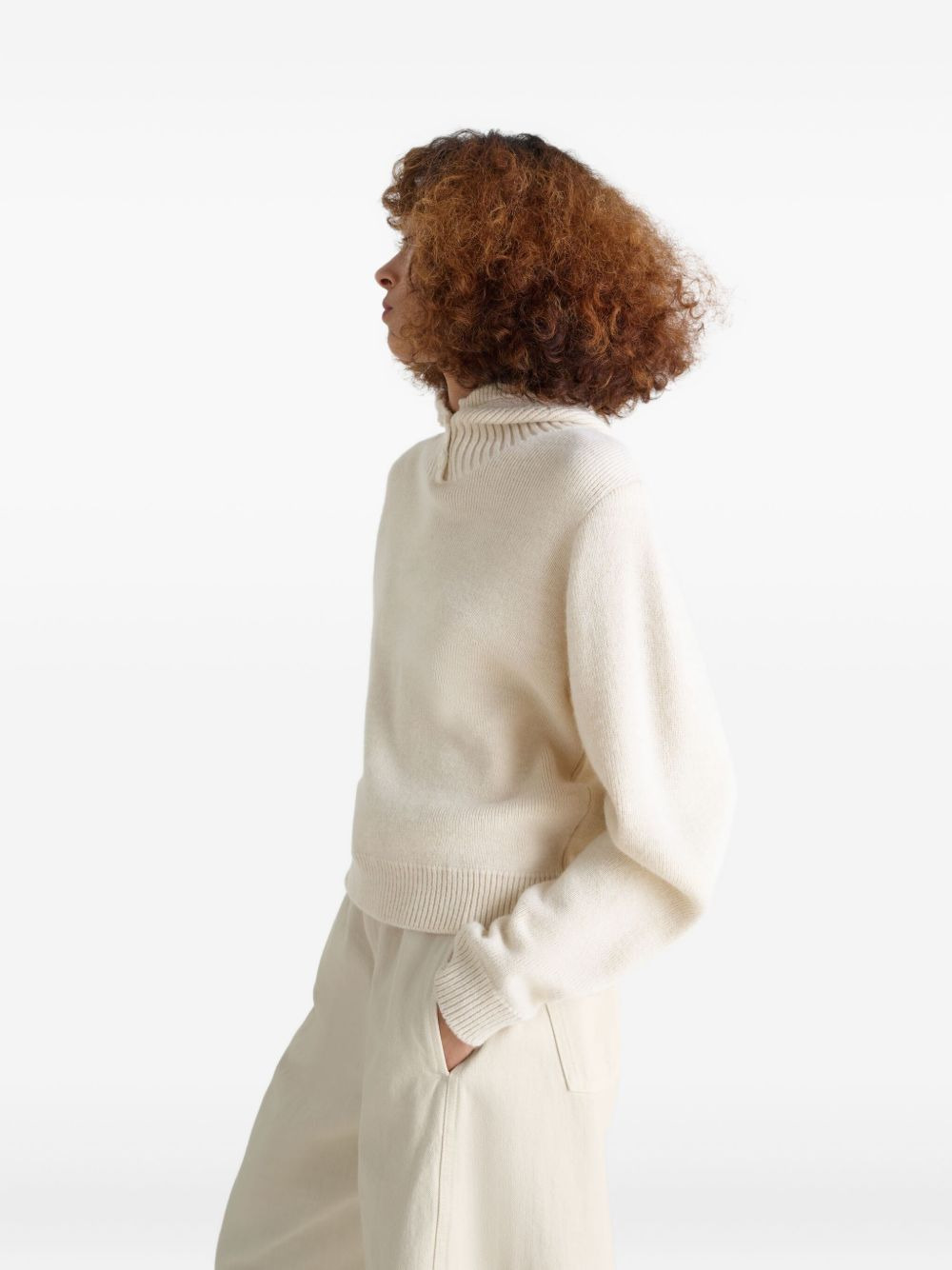 buttoned ribbed-knit sweater - 4
