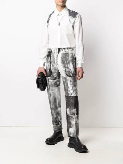 Alexander McQueen abstract print harness detail shirt outlook