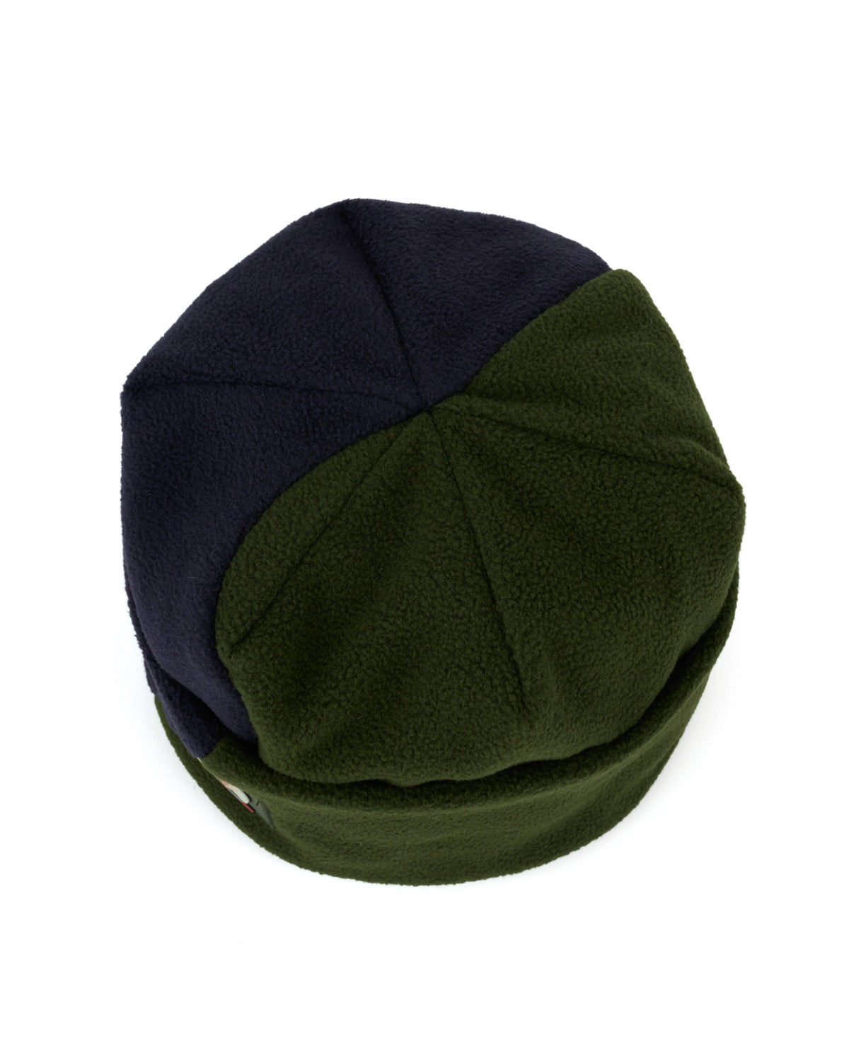 Organic Panel Polar Fleece Beanie - Navy/Olive - 4