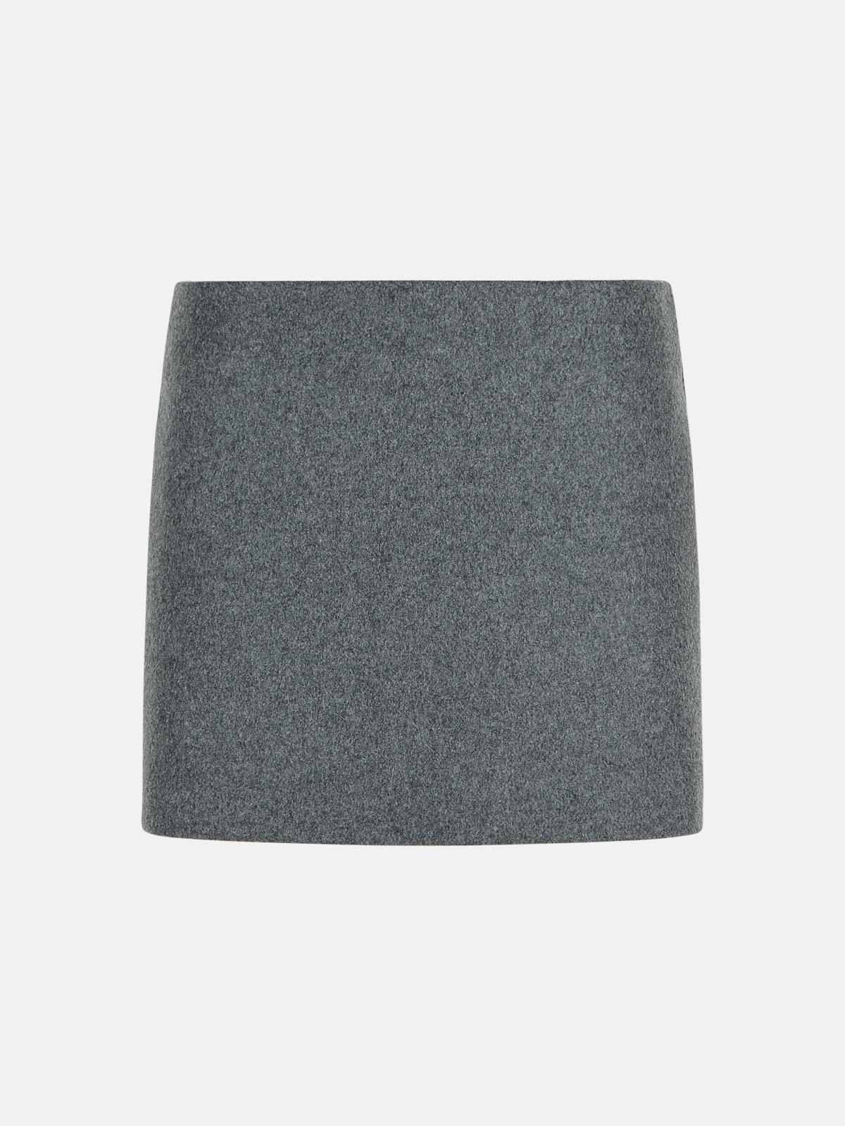 'POGGIO' GREY VIRGIN WOOL SKIRT - 1