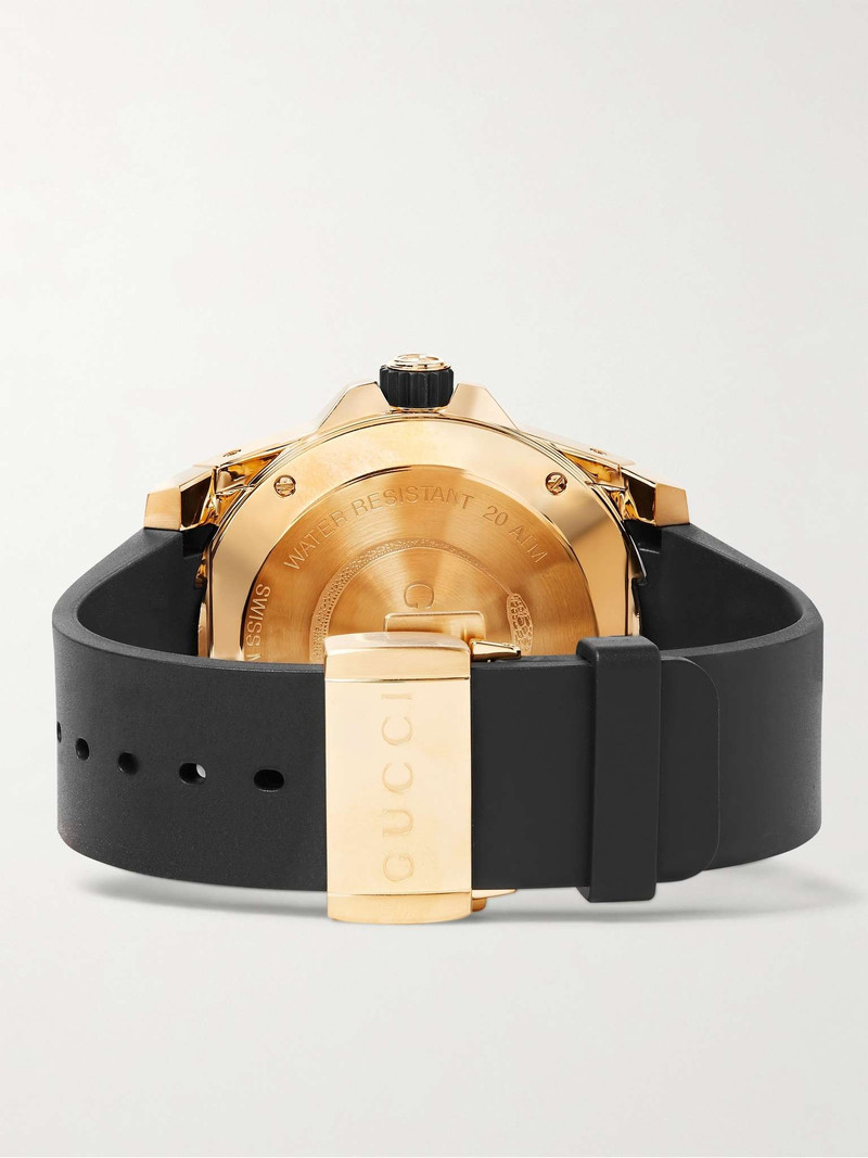 Dive 45mm Gold PVD-Coated Watch with Rubber Strap 4