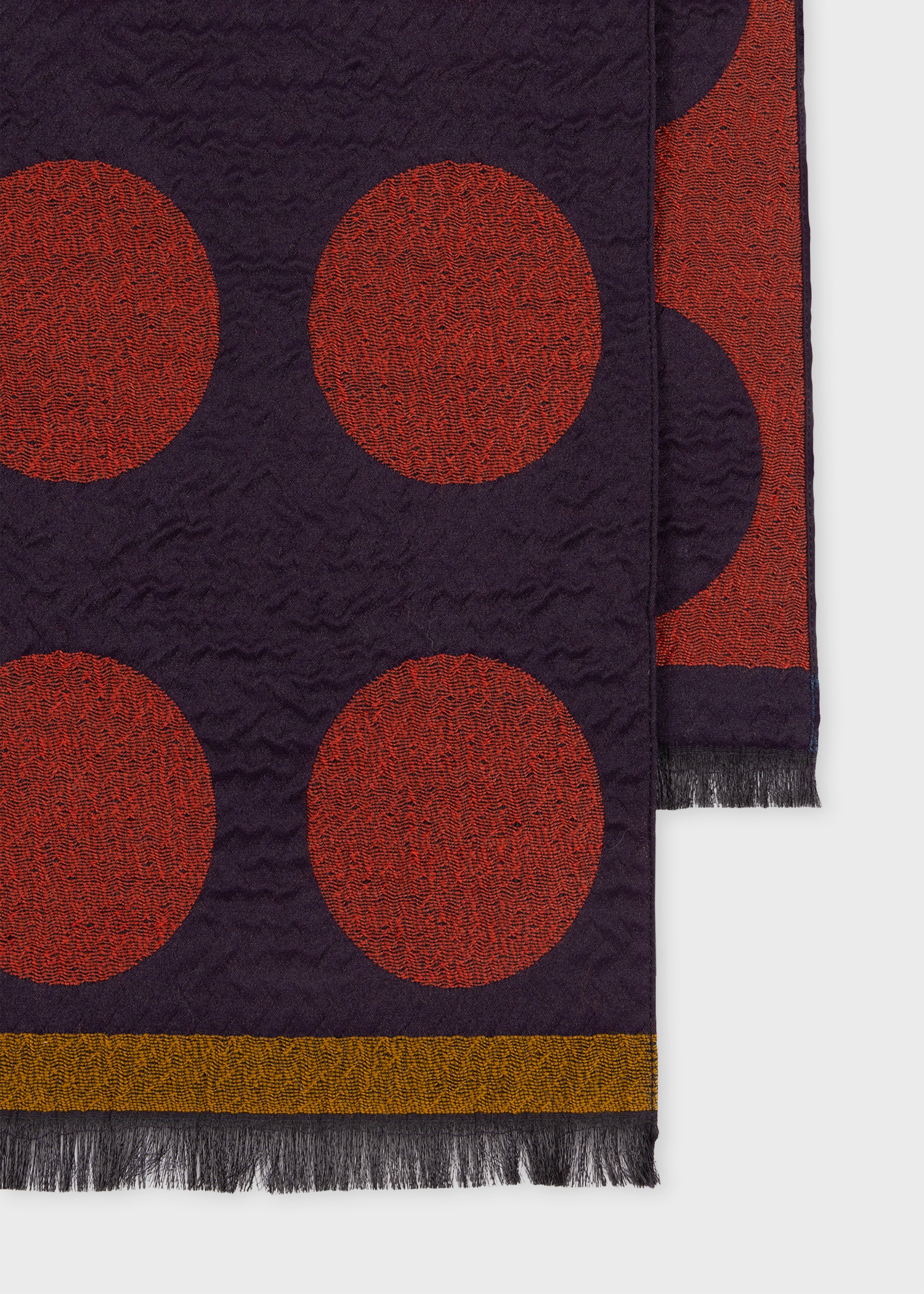 Red Virgin Wool-Blend Jacquard Spot Scarf 2