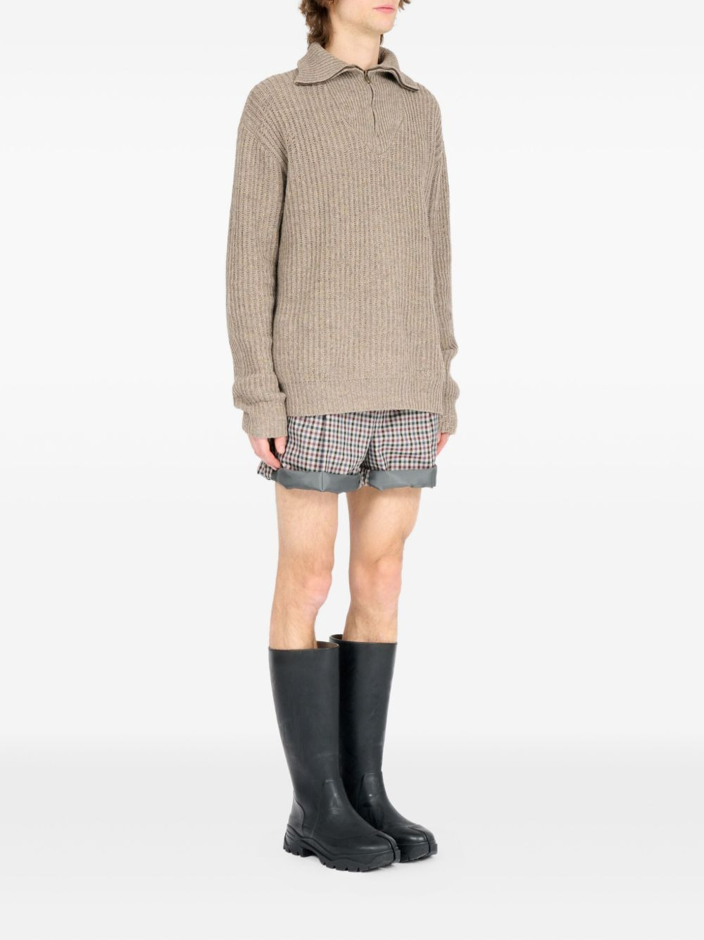 ribbed half-zip sweater - 3