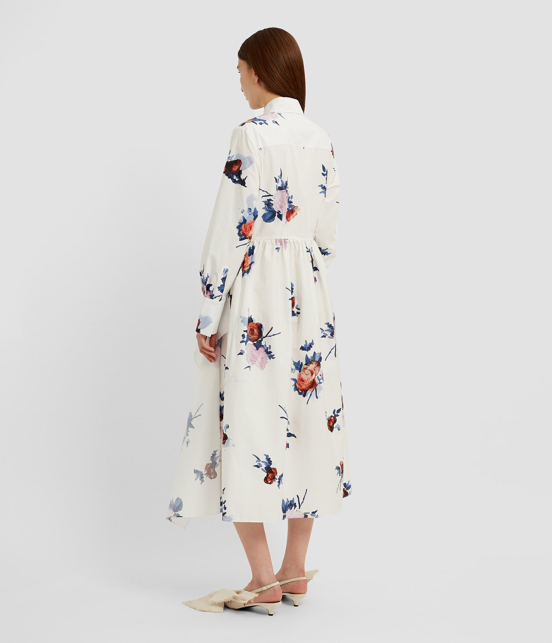 LONG SLEEVE MIDI SHIRT DRESS - 3