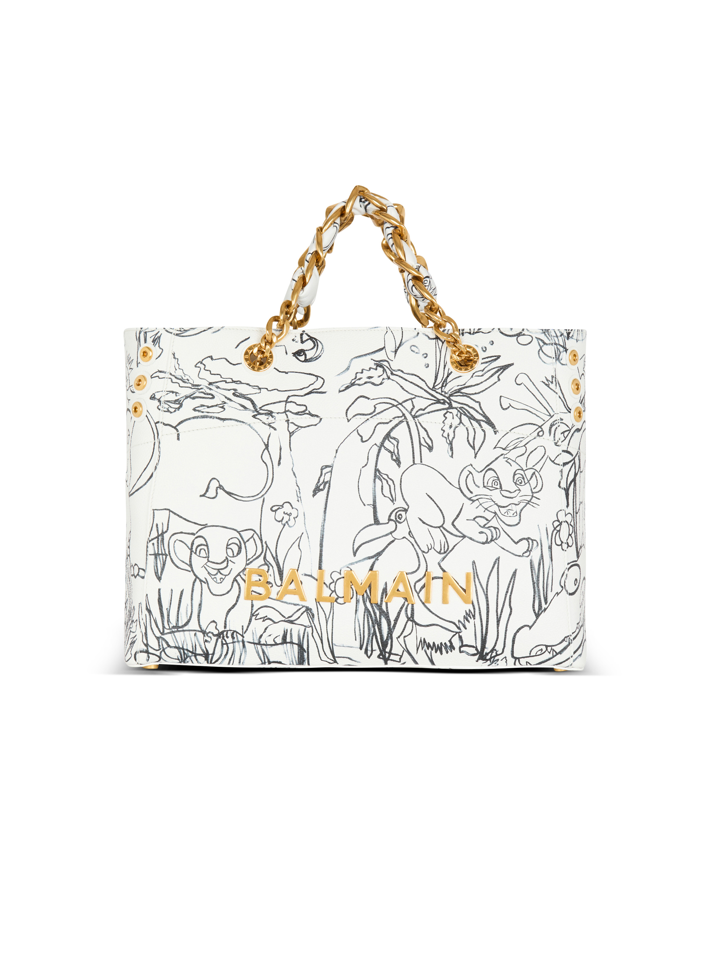 Disney x Balmain: The Lion King - 1945 Soft tote bag in Enfant Précoce print - 1