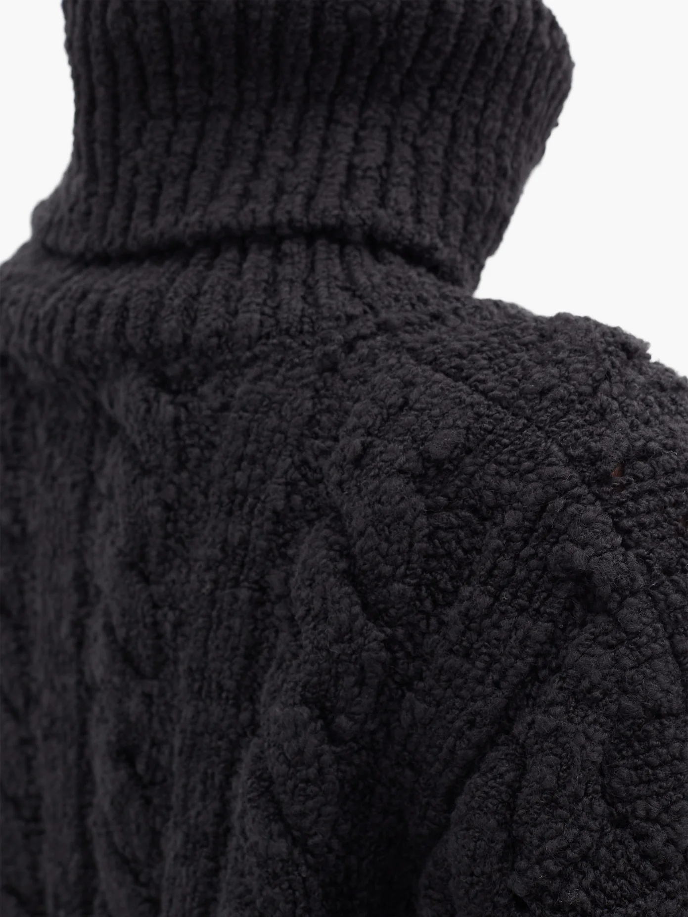 Roll-neck cable-knit wool-blend sweater - 4