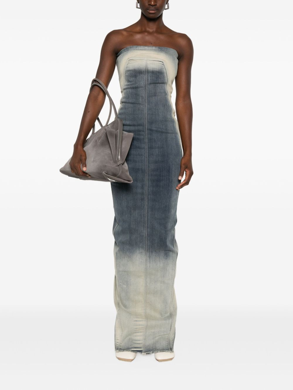 strapless denim dress - 2