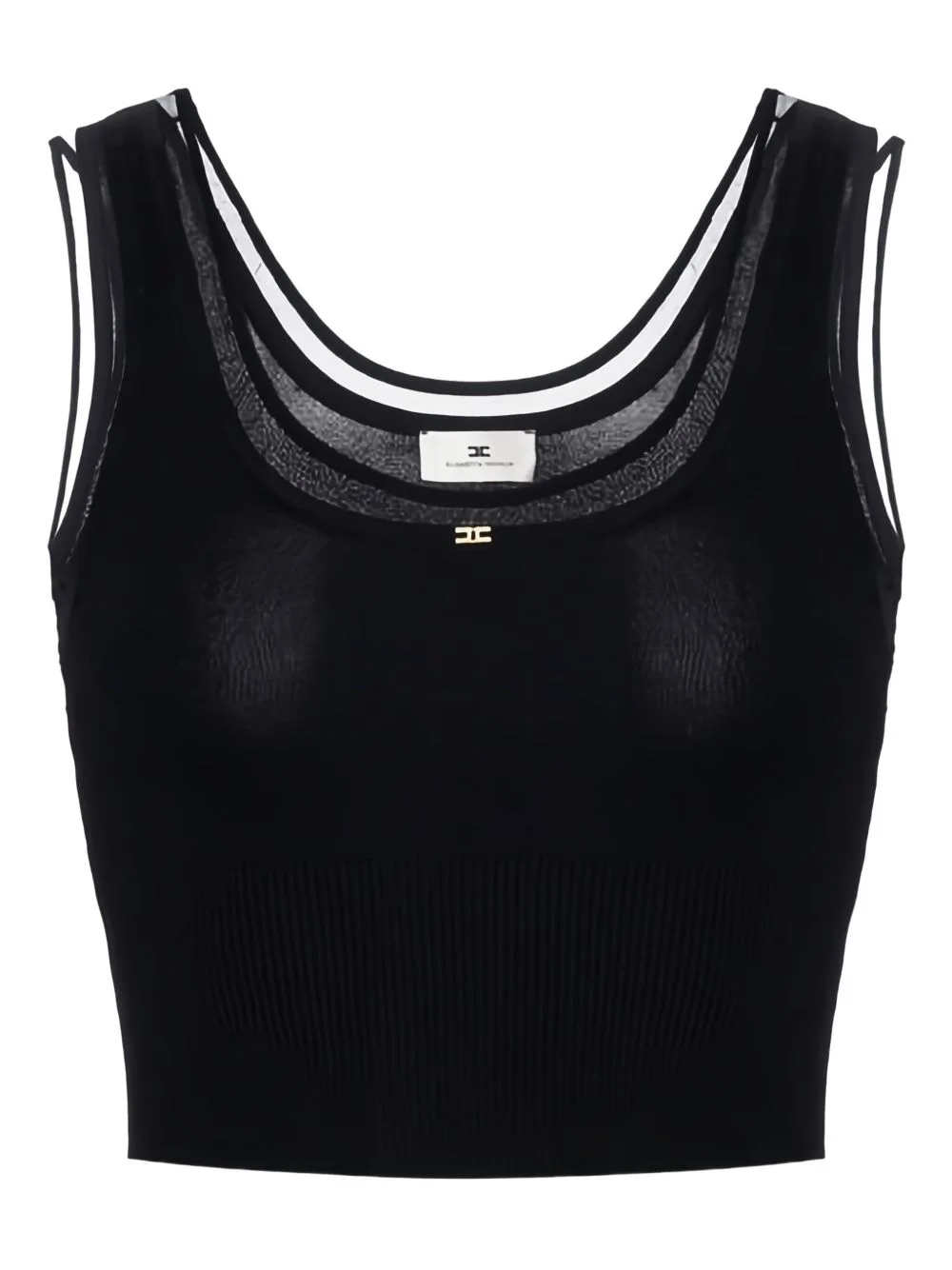 ribbed jewel-logo crop top - 1