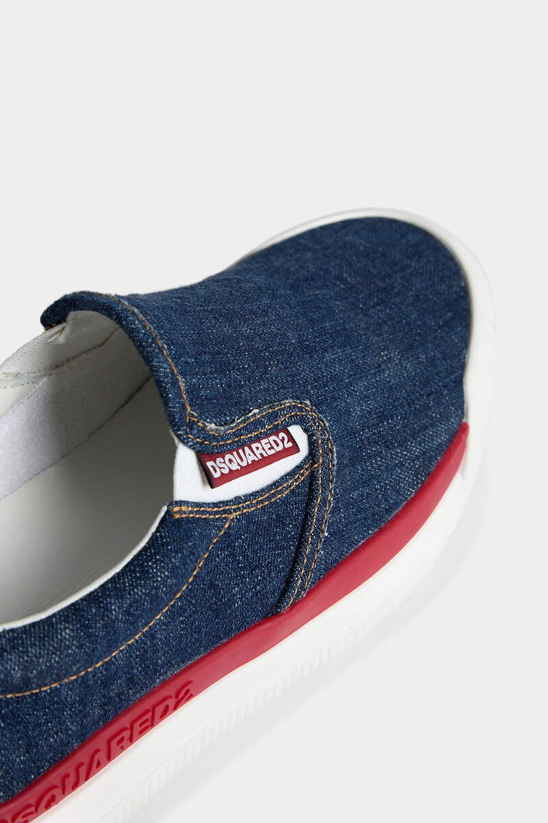 NEW JERSEY DENIM SLIP ON SNEAKERS - 4
