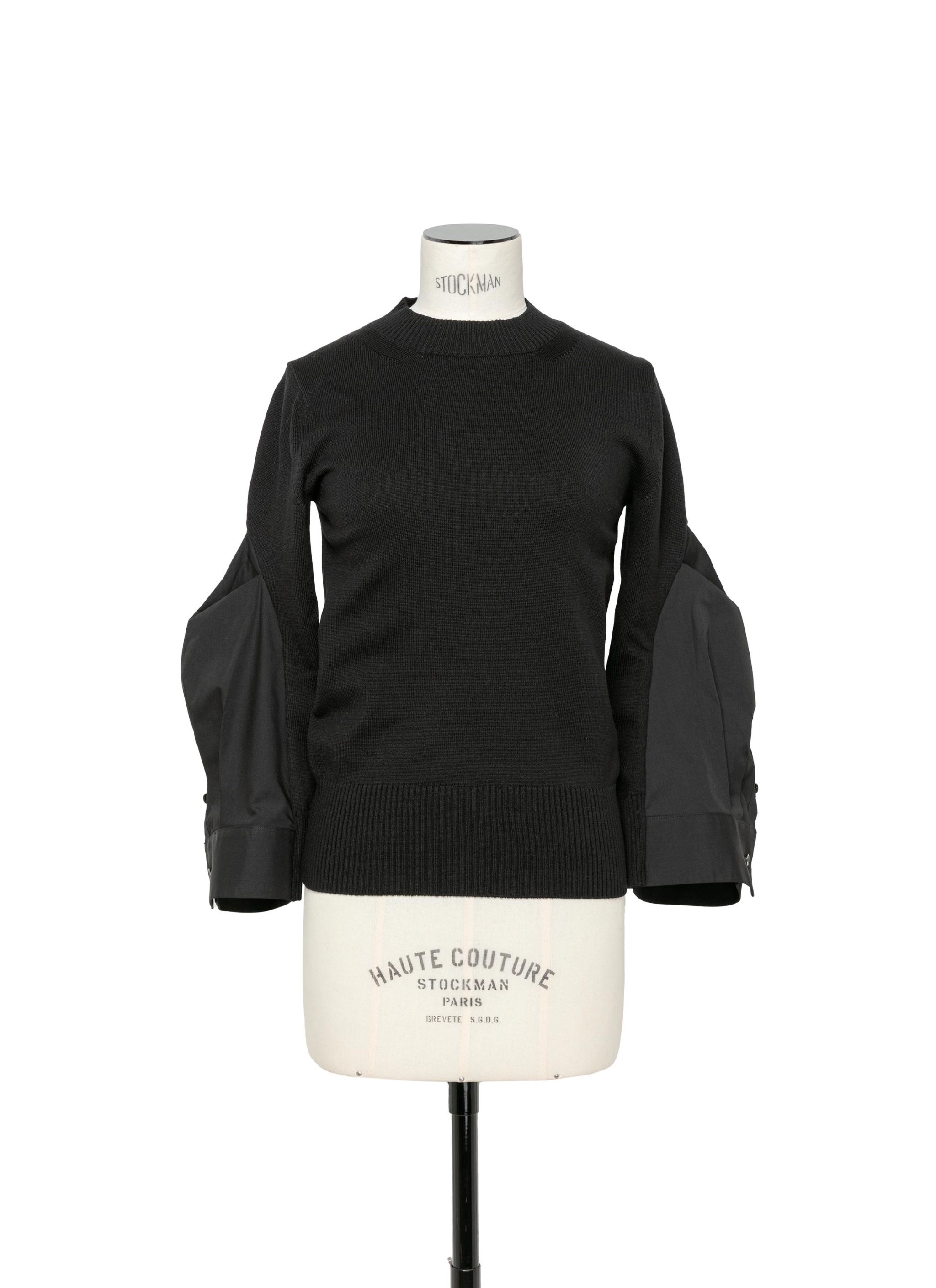 Cotton Poplin x Knit Pullover - 1