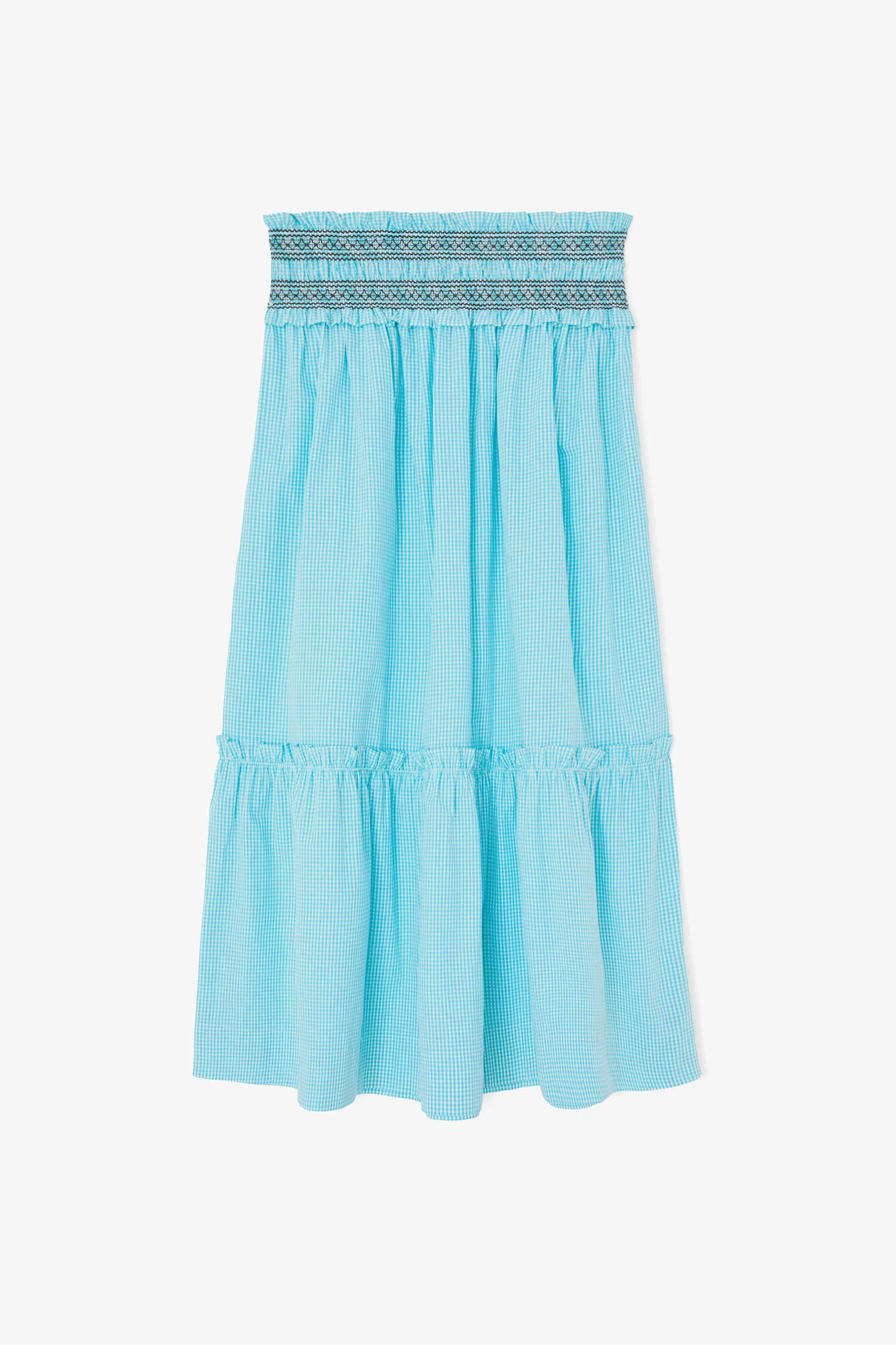 CONVERTIBLE SKIRT IN BLUE CHECK - 1