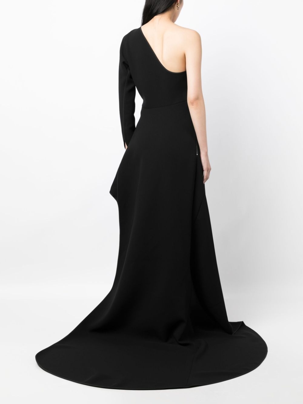 one-shoulder high-low hem gown - 4