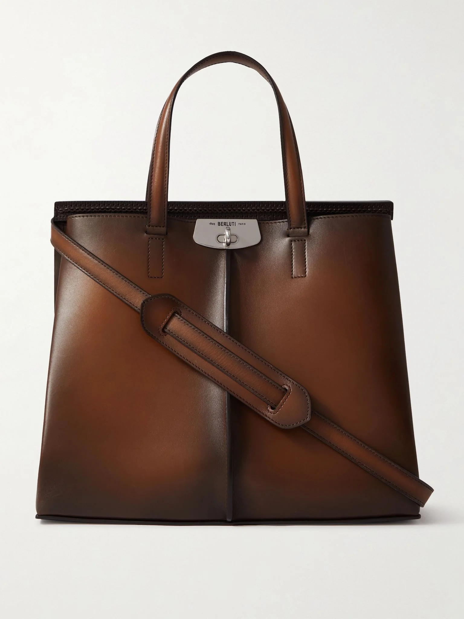 Luti 38 Venezia Leather Tote Bag Brown - 1