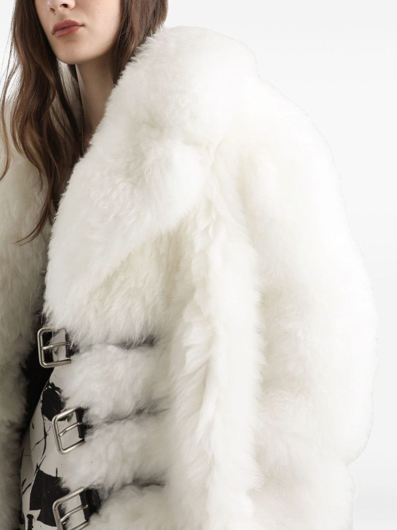 buckle-detail shearling coat 5