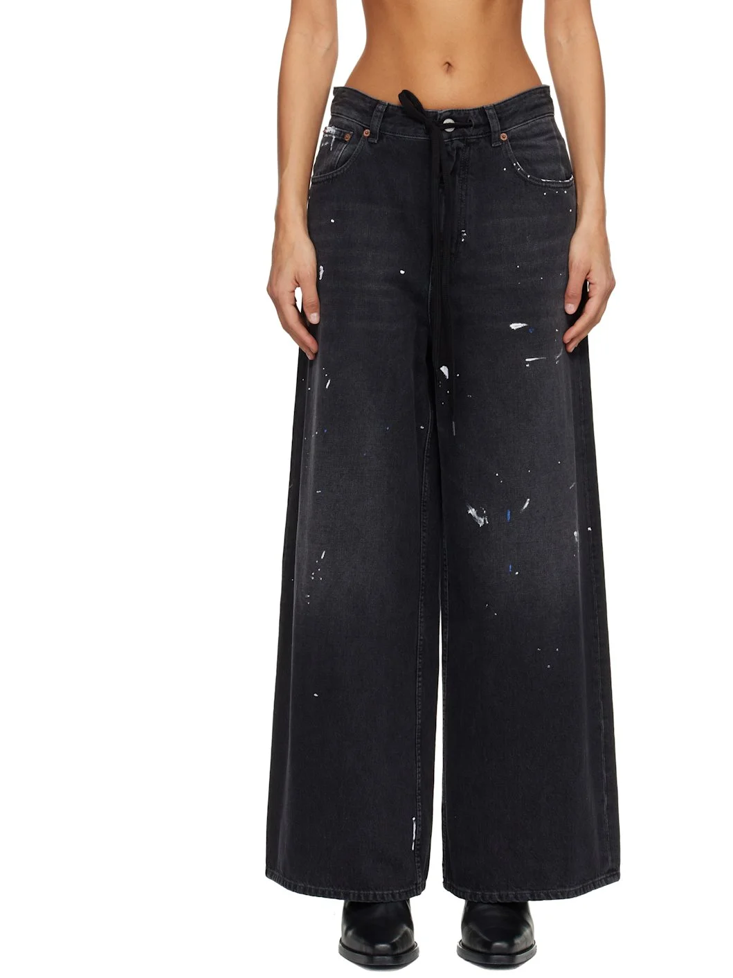 Black Wide-Leg Jeans - 1