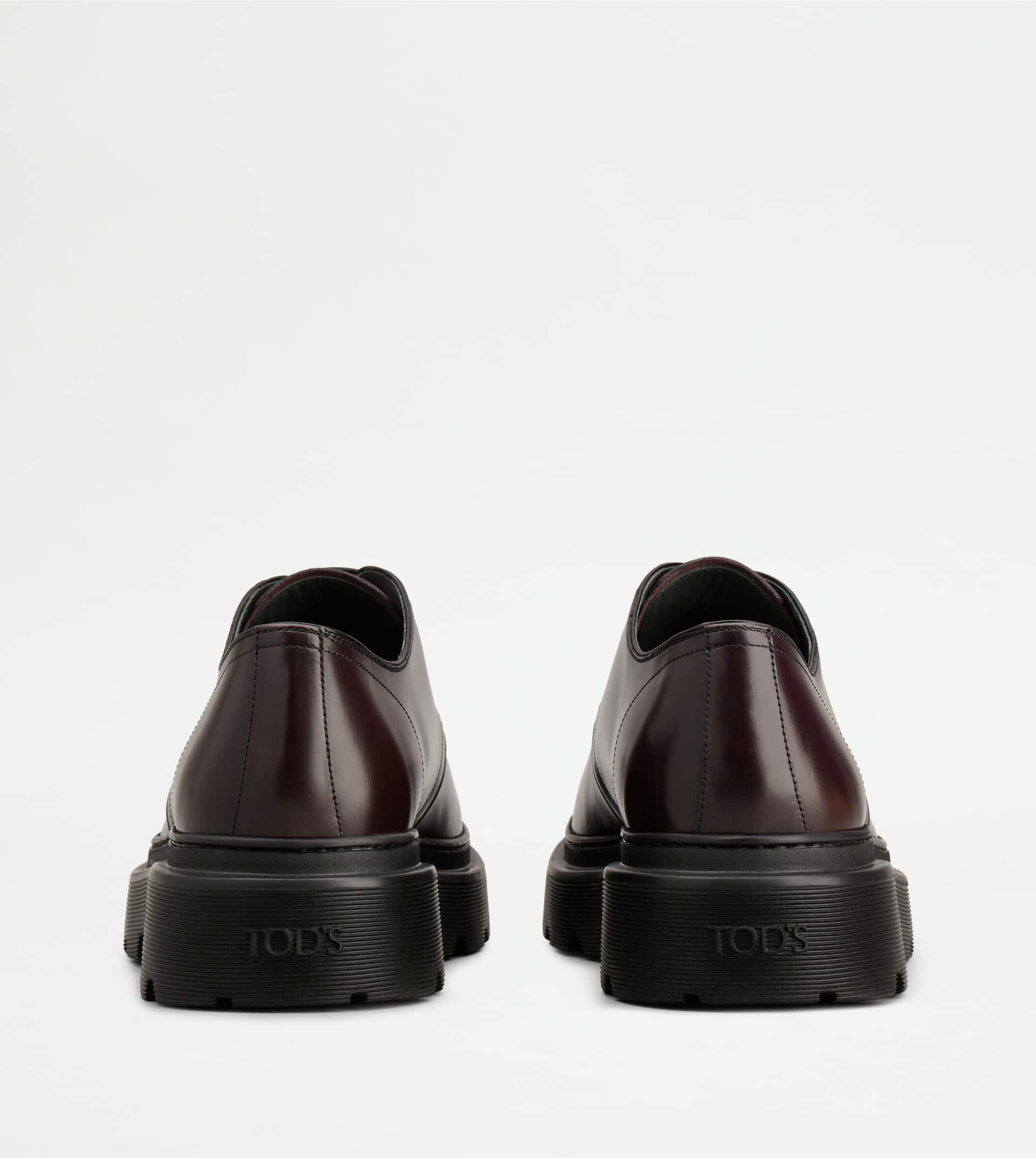 LACE-UPS IN LEATHER - BURGUNDY - 3