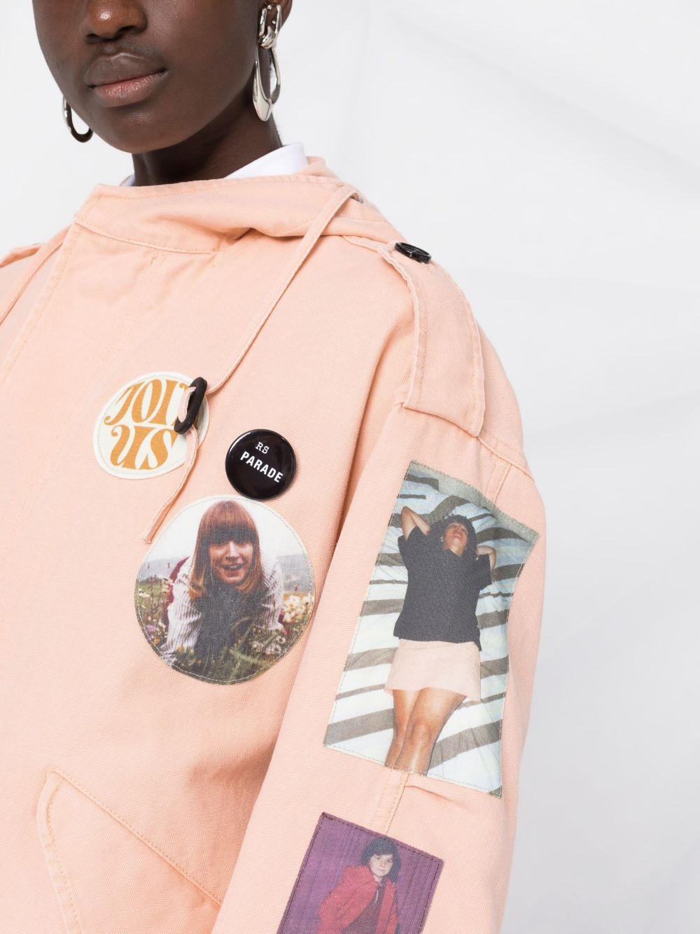 photograph-print hooded coat - 3