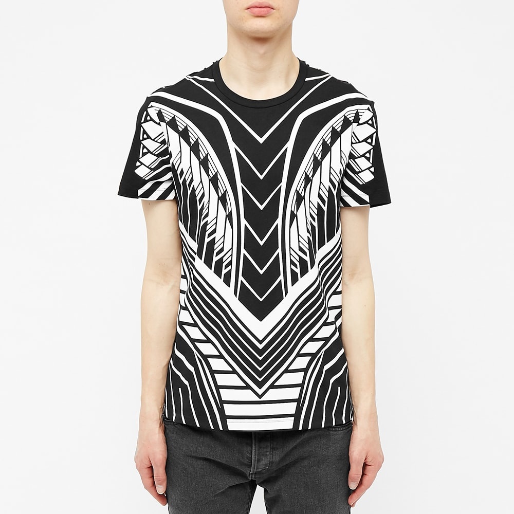 Balmain Monochrome Geometric Print Tee - 3