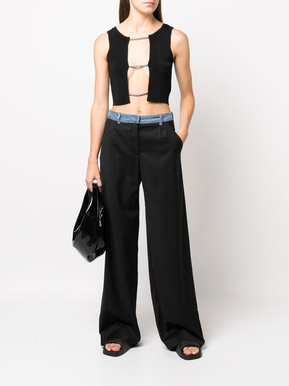 lattice-strap detail vest - 2