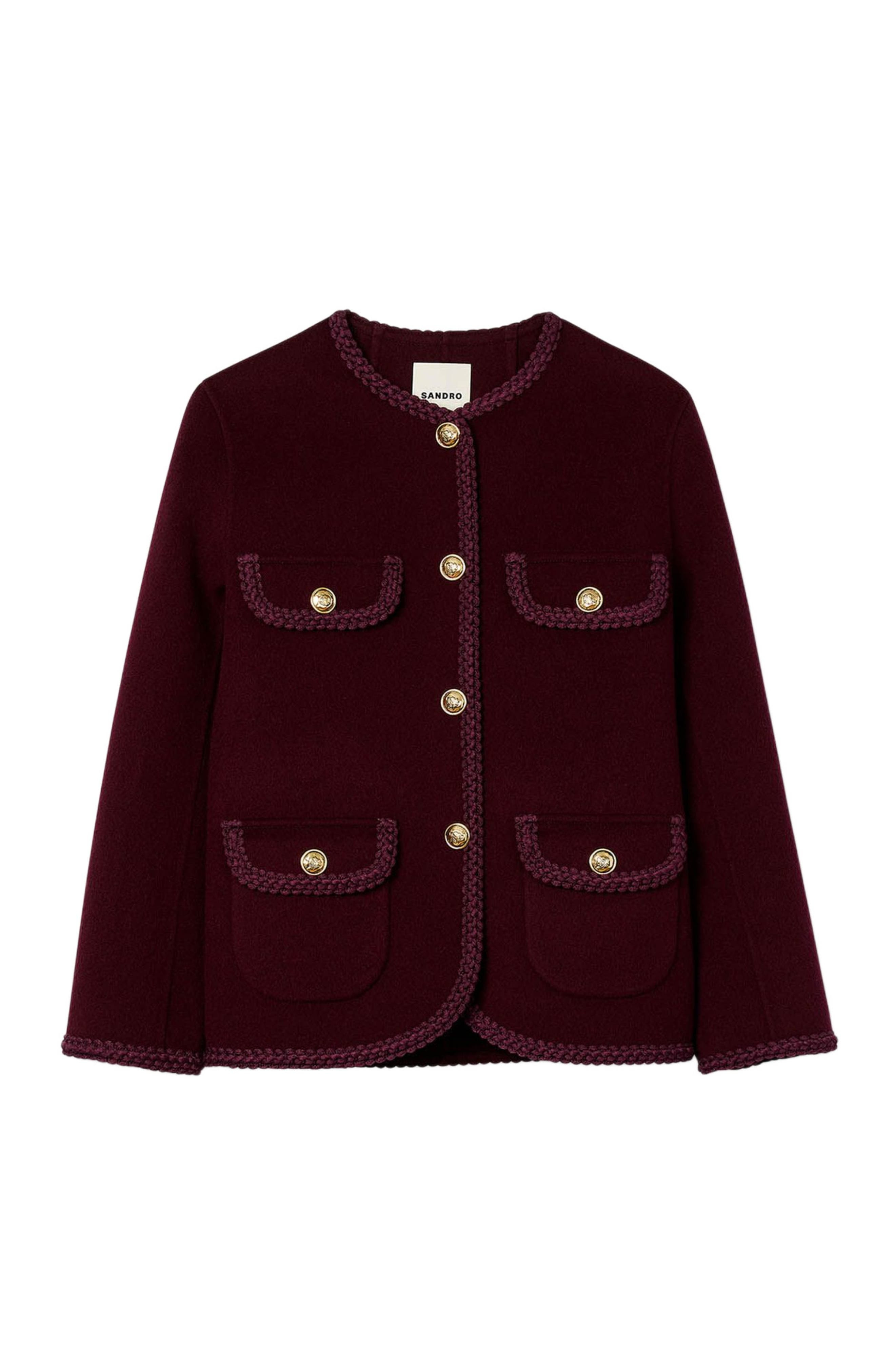 SANDRO Double-faced jacket in Bordeaux at Nordstrom - 5