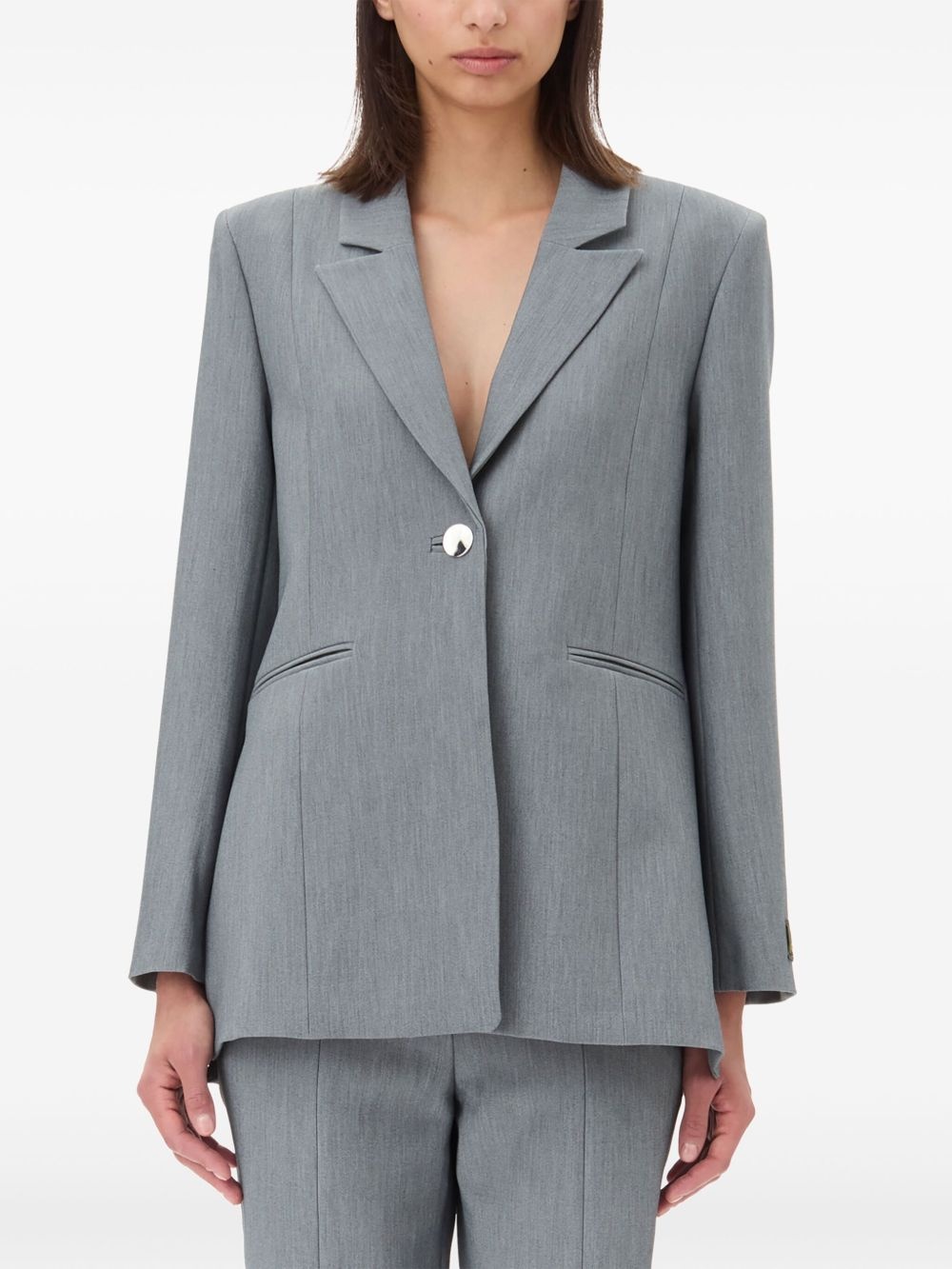 mélange twill blazer - 5