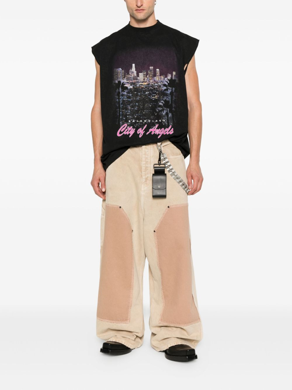 Ripped Off panelled cotton trousers - 3