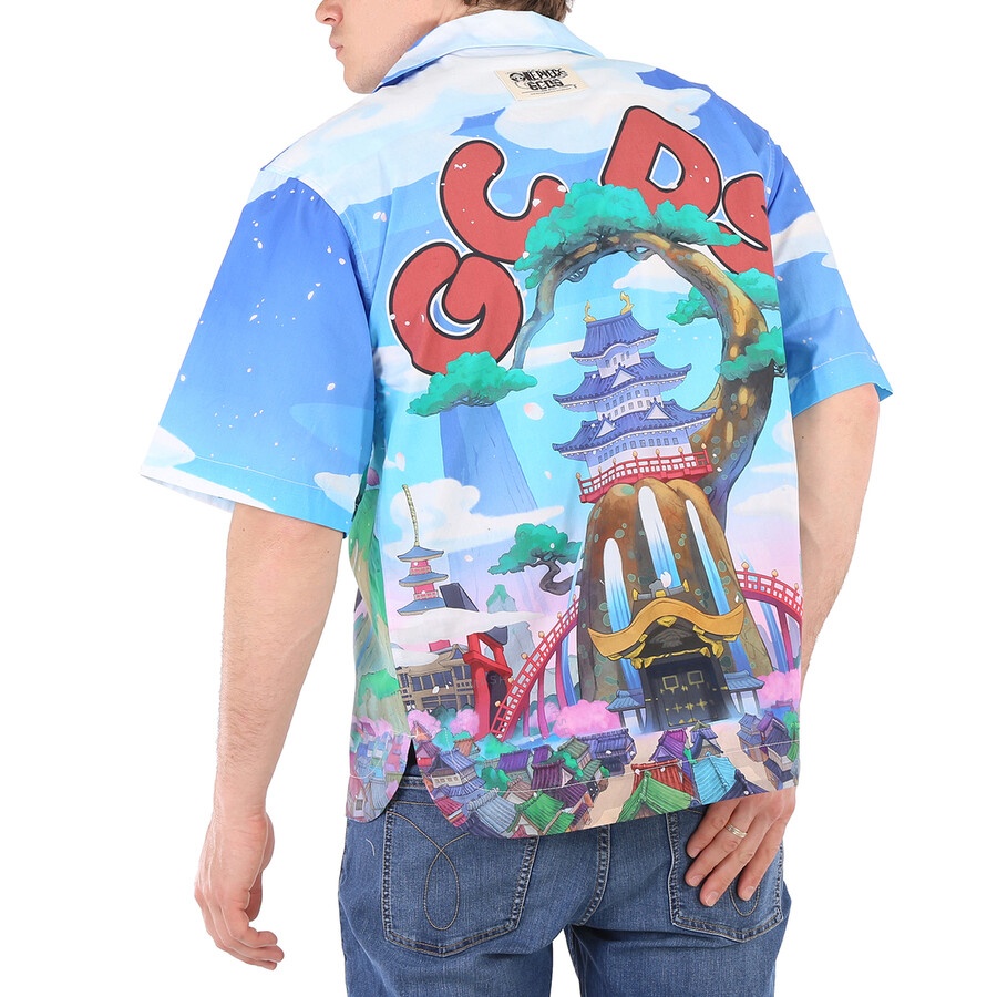 GCDS Men's One Piece Land Of Wano Graphic Bowling Shirt - 6