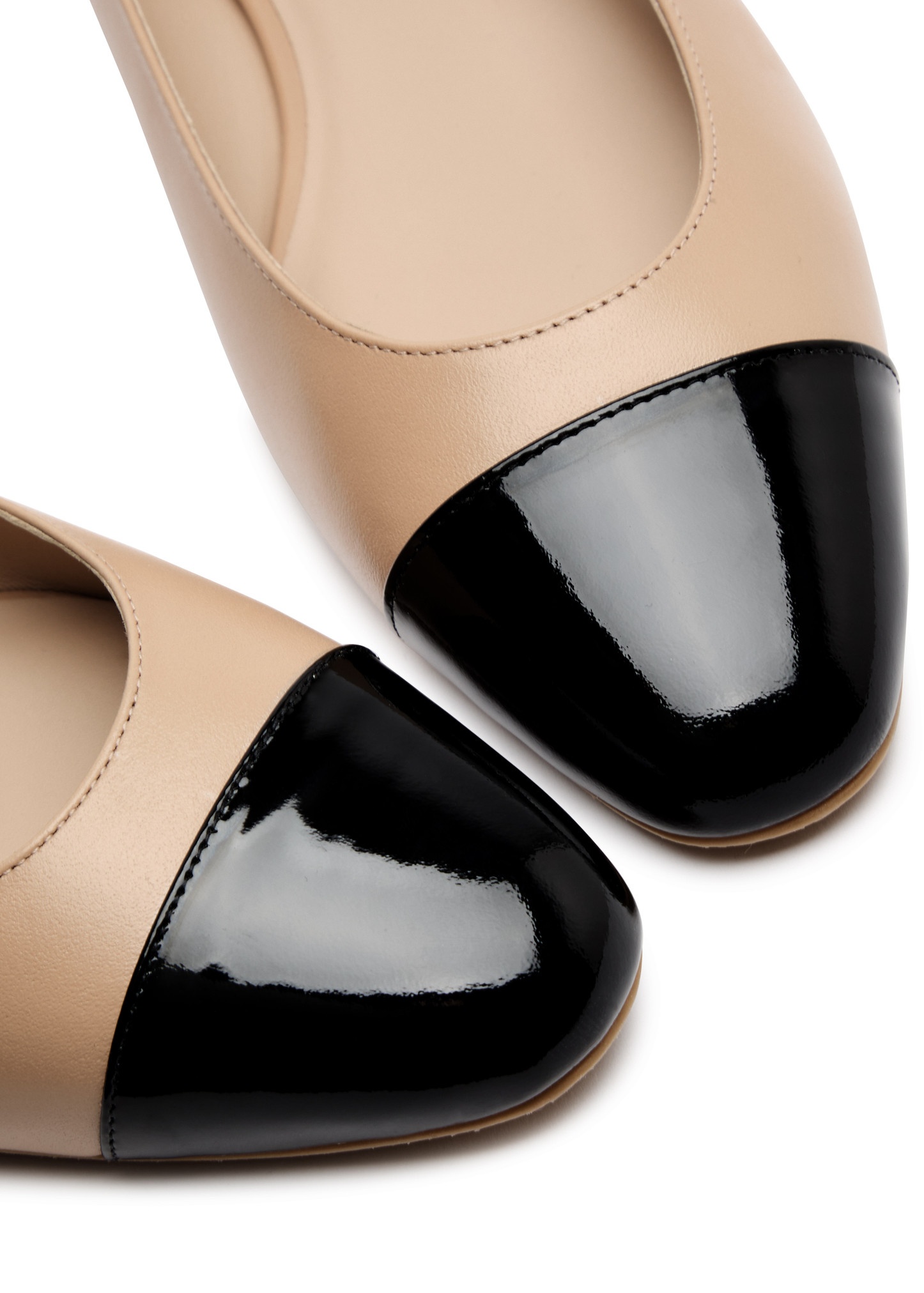 Pearl-embellished leather ballet flats - 3