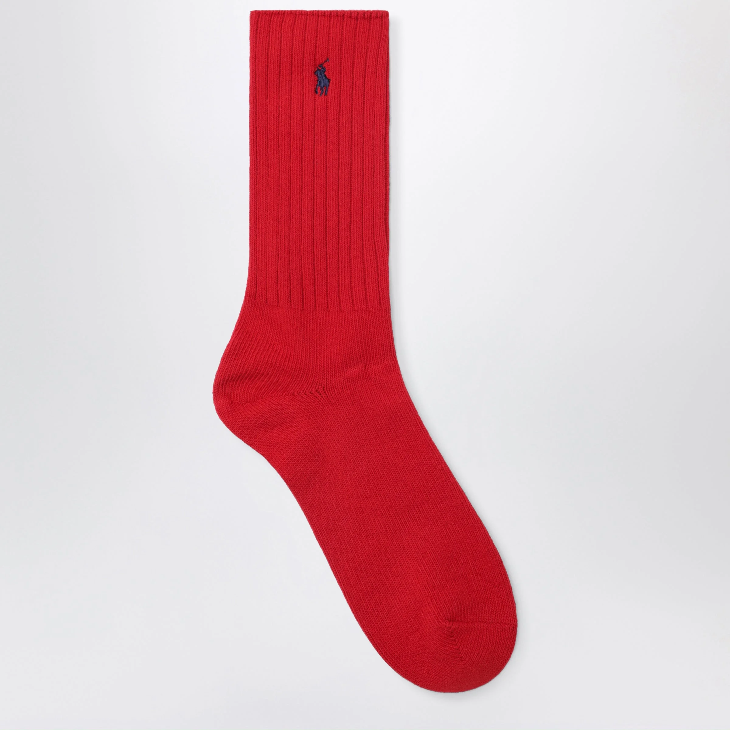 Black/red cotton-blend logo socks - 1