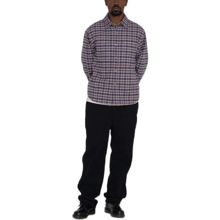 Stussy Sherpa Lined Plaid Shirt 'Navy' 1110268 - 3