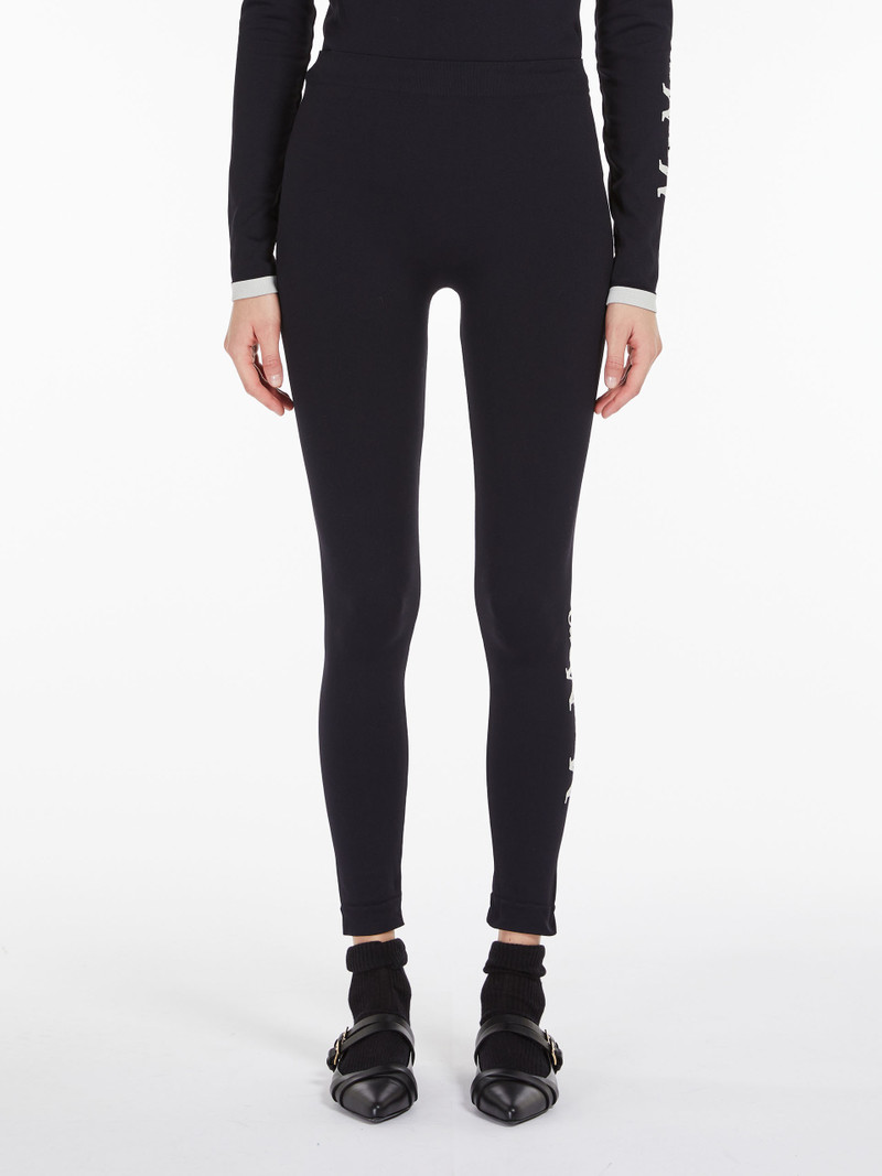 Max Mara ELOGIO Stretch technical fabric leggings outlook