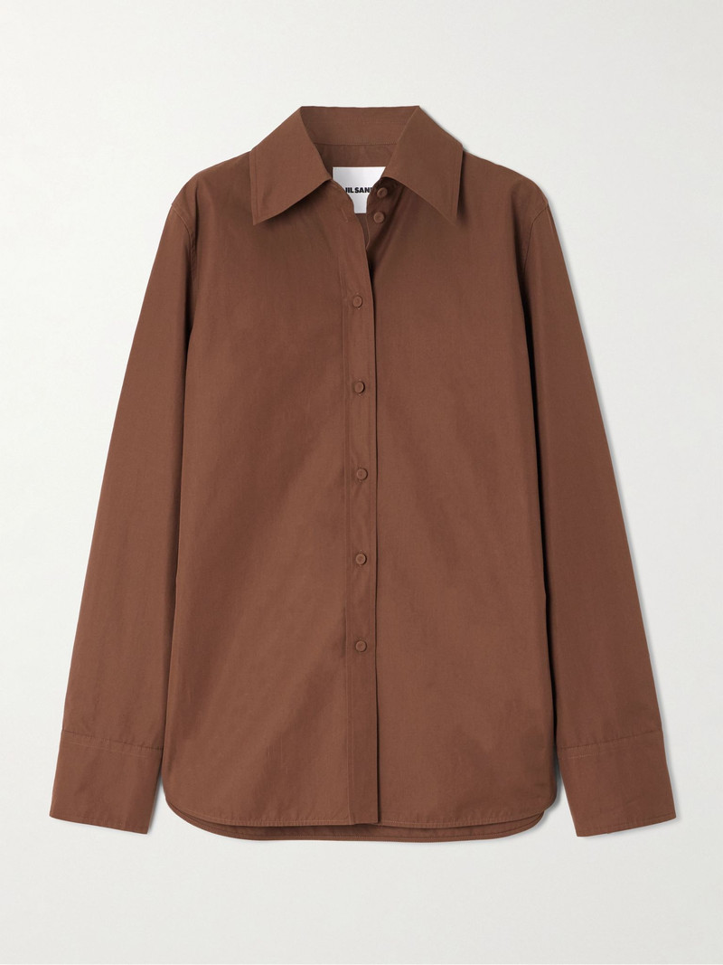 Cotton-poplin shirt Brown 1