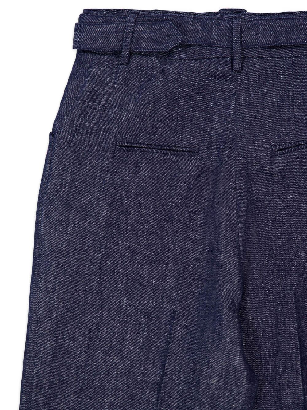 belted denim pants - 4