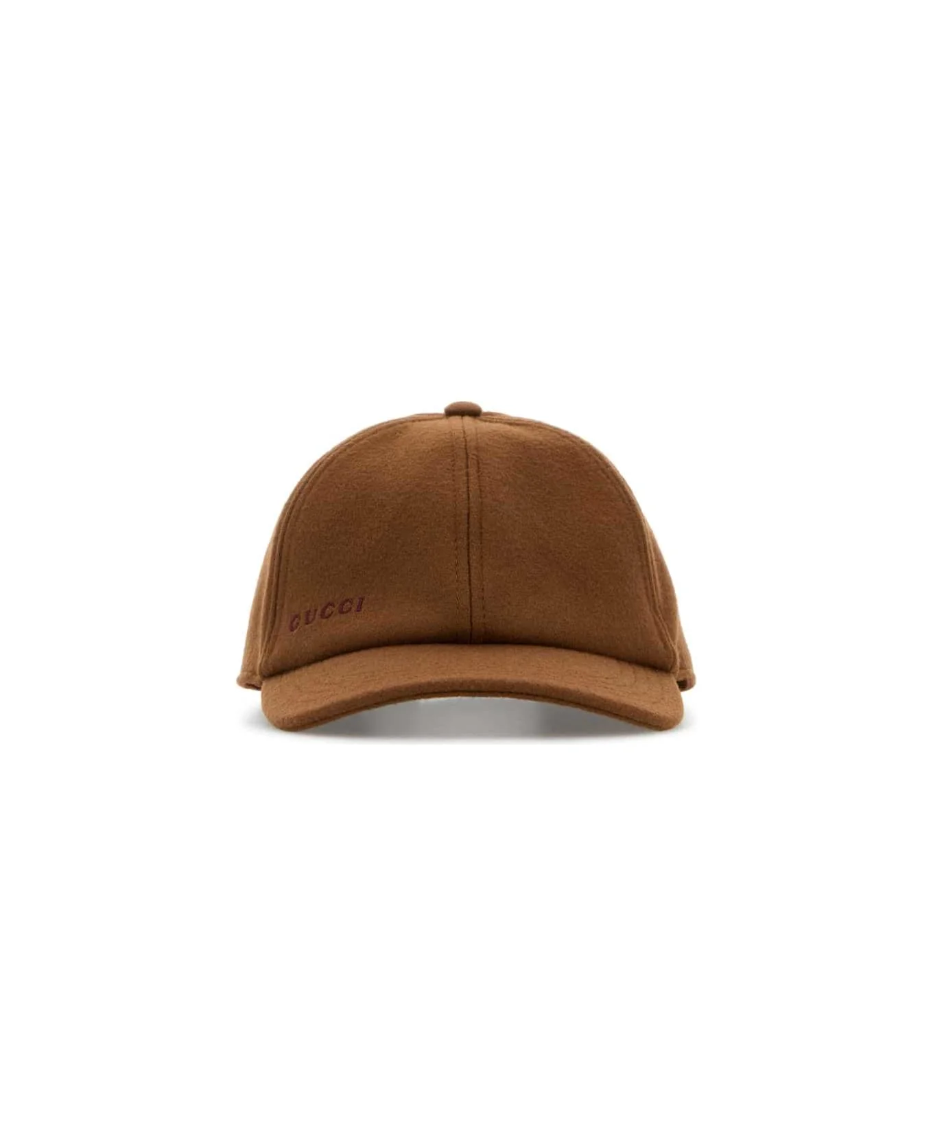 Brown Wool Baseball Cap - 1
