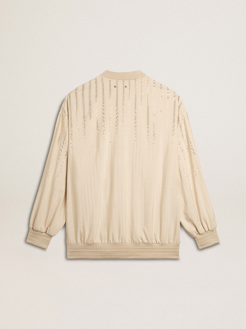 Golden Goose Women's silk and viscose cardigan with pinstripe motif outlook